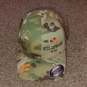Pete's Custom Lures Camo MultiCam FlexFit Fitted Baseball Hat L-XL NWT